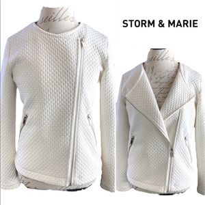 CREAM Pebble Quilted Knit Moto Jacket